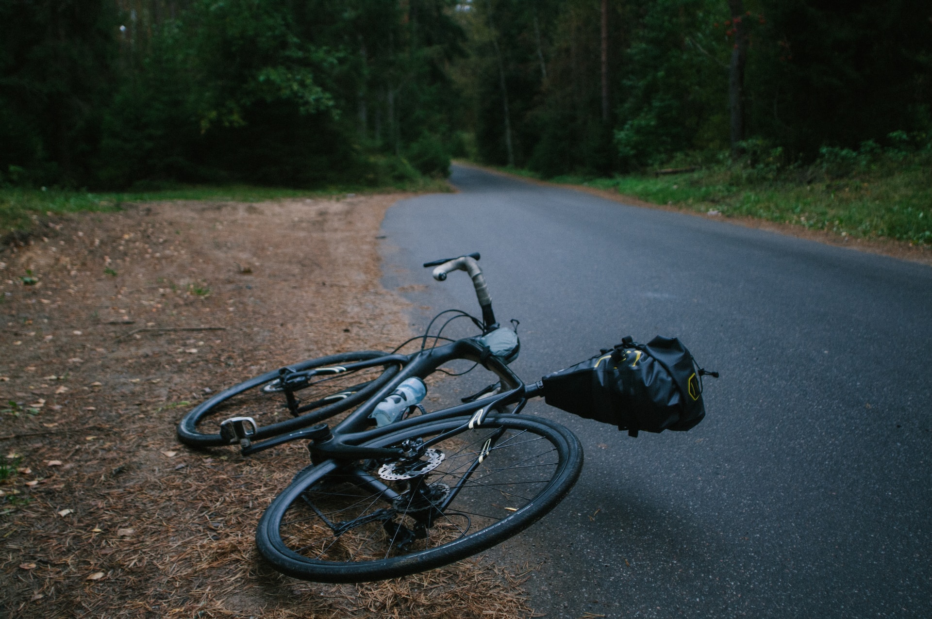 bike lying on the road